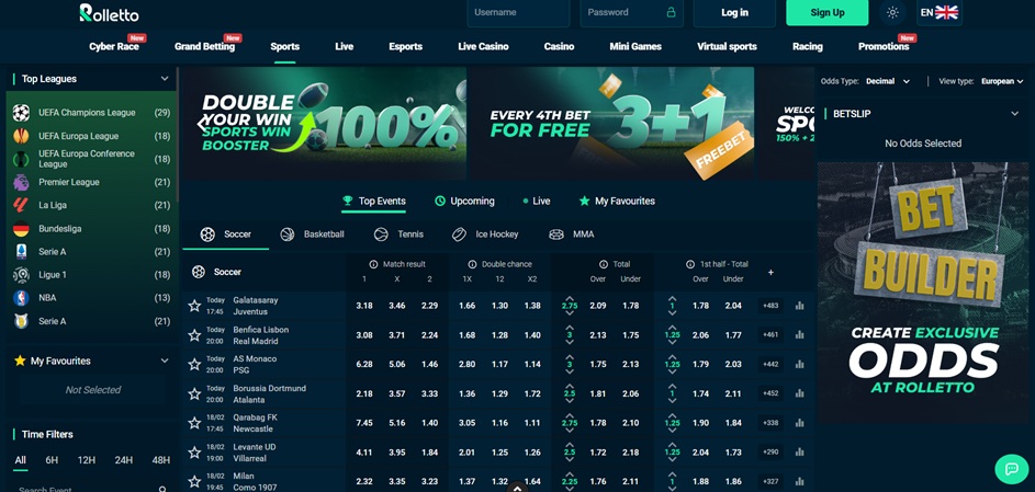 Rolletto Casino sportsbook
